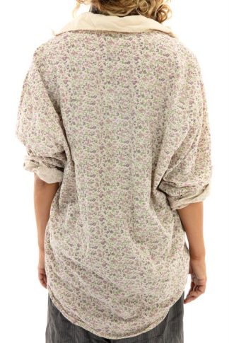 Magnolia Pearl Cotton Printed Boyfriend Shirt Top 1040 -- Willa
