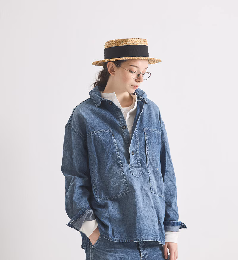 Veritecoeur Denim Pullover Shirt VC-2816 Indigo
