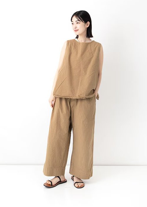 Veritecoeur Shrink Wide Pants VC-2865 Beige