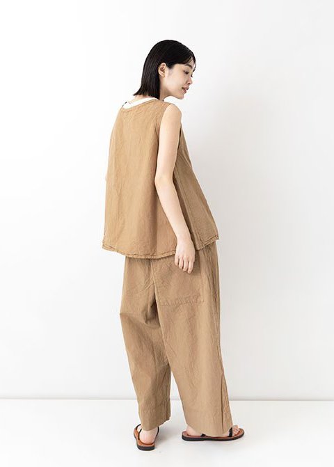 Veritecoeur Shrink Wide Pants VC-2865 Beige
