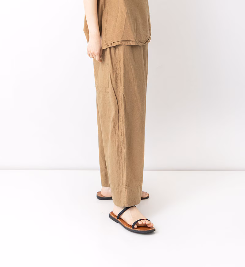 Veritecoeur Shrink Wide Pants VC-2865 Brown