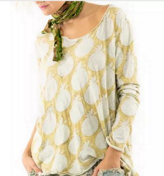 Magnolia Pearl Blockprint Dylan T Top 1140 Luau