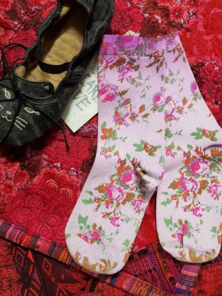 Magnolia Pearl Cotton Knit MP Floral Woven Socks 080 Bonnie Rose